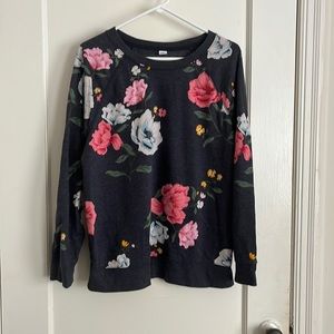 Super Comfy Floral Print Sweatshirt - Like New, Size Large